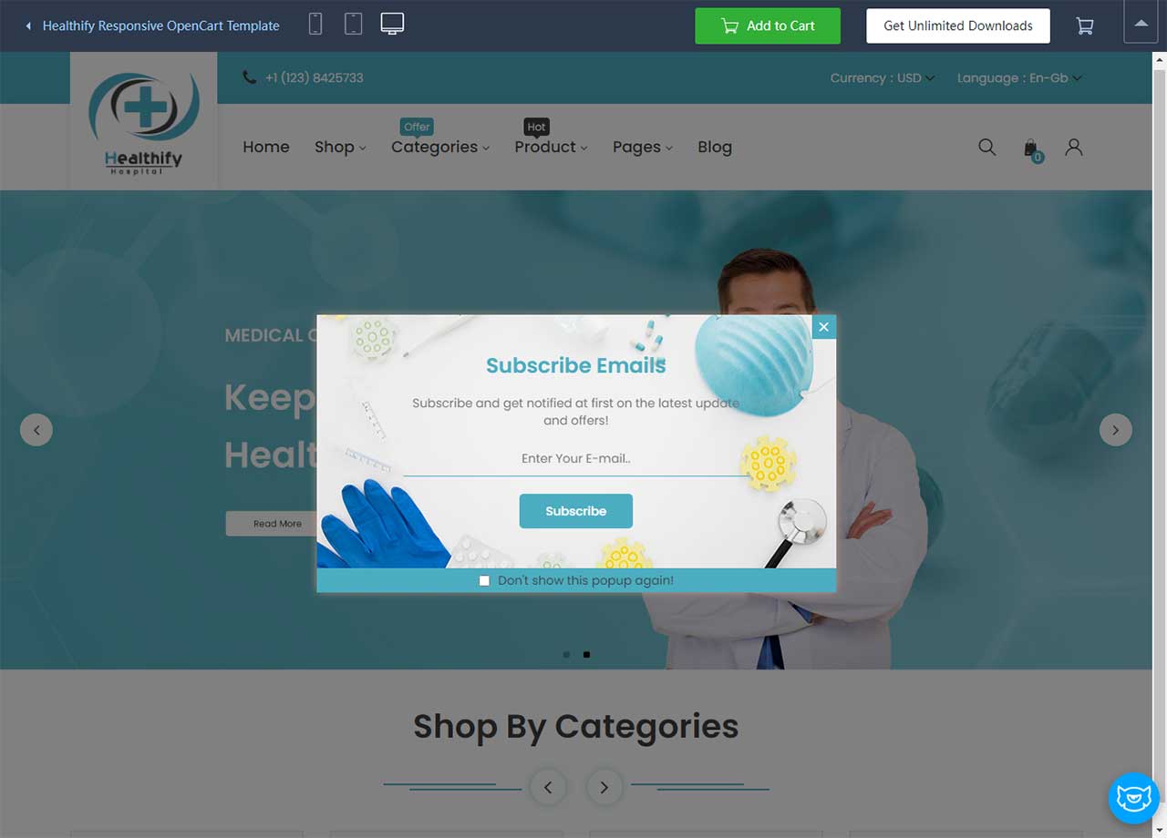 Healthify Responsive OpenCart Template